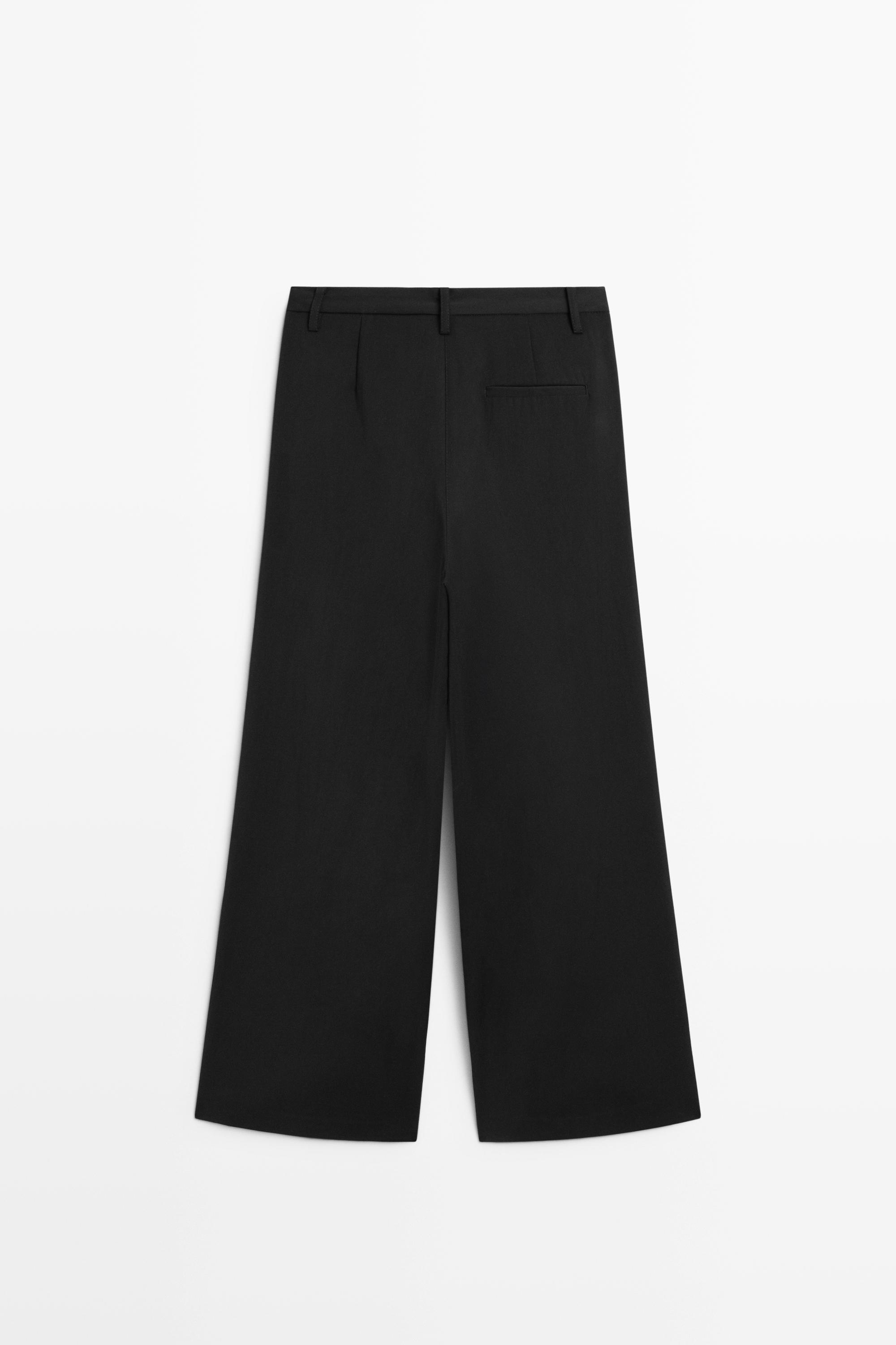 Flowing cropped wide-leg pants